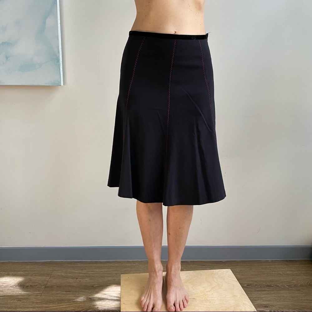 Vintage Persamen NY Black A-Line Flare Skirt Size 4